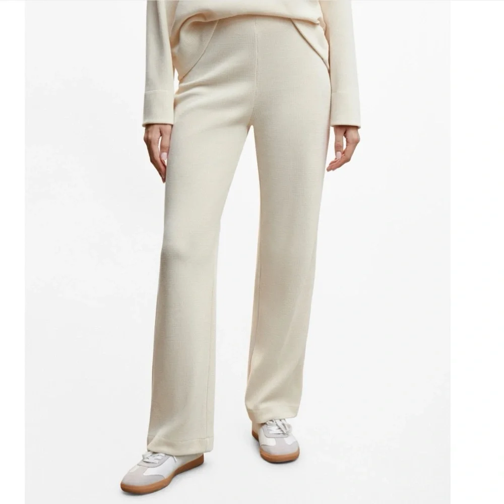 Mango Ribbed Knit Trousers - Picture 1 of 8